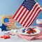 45 Pcs Wooden Stars Decorations 4th of July Patriotic Star Ornaments for Table Decor